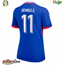 Camiseta Francia Ousmane Dembele #11 Primera Equipación para mujer Eurocopa 2024 manga corta
